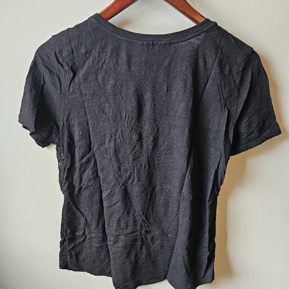 Sequin Black Tee with Crystal Like Embellishments - Picture 2 of 4